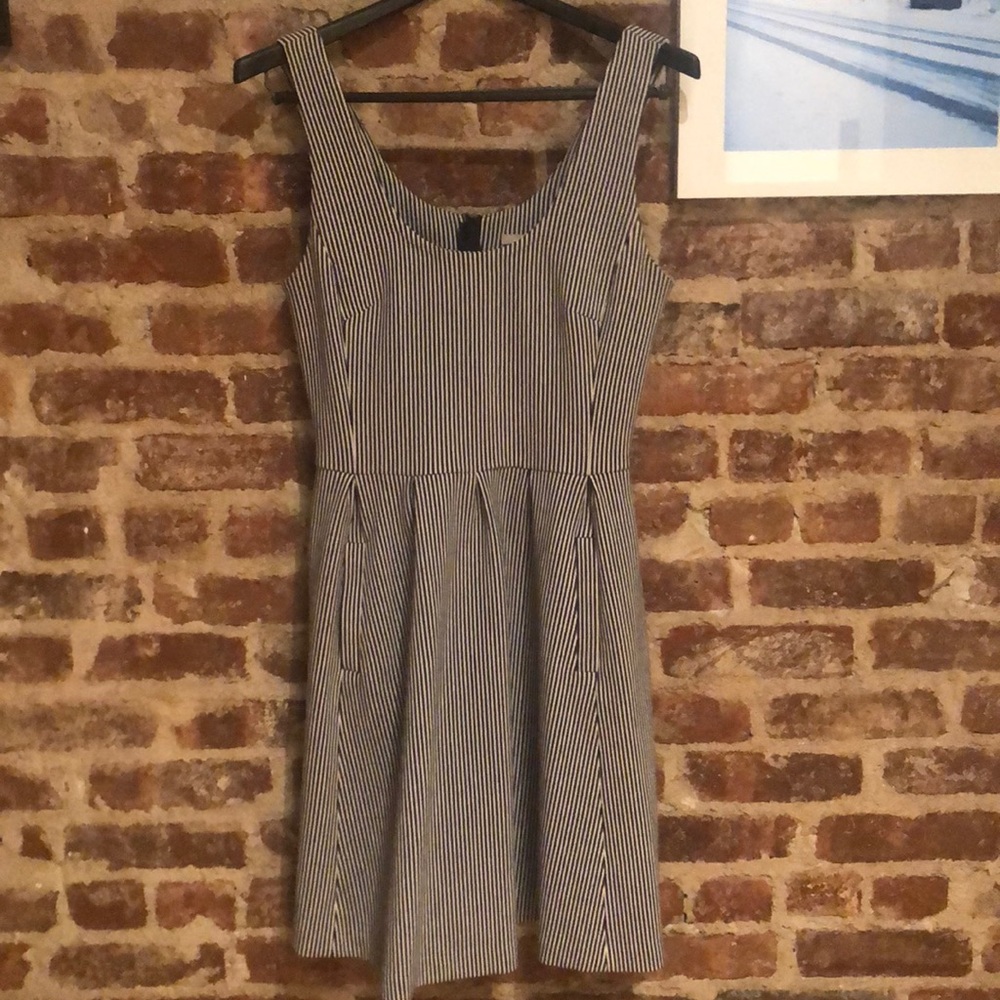 Banana Republic Navy and White Striped Dress
